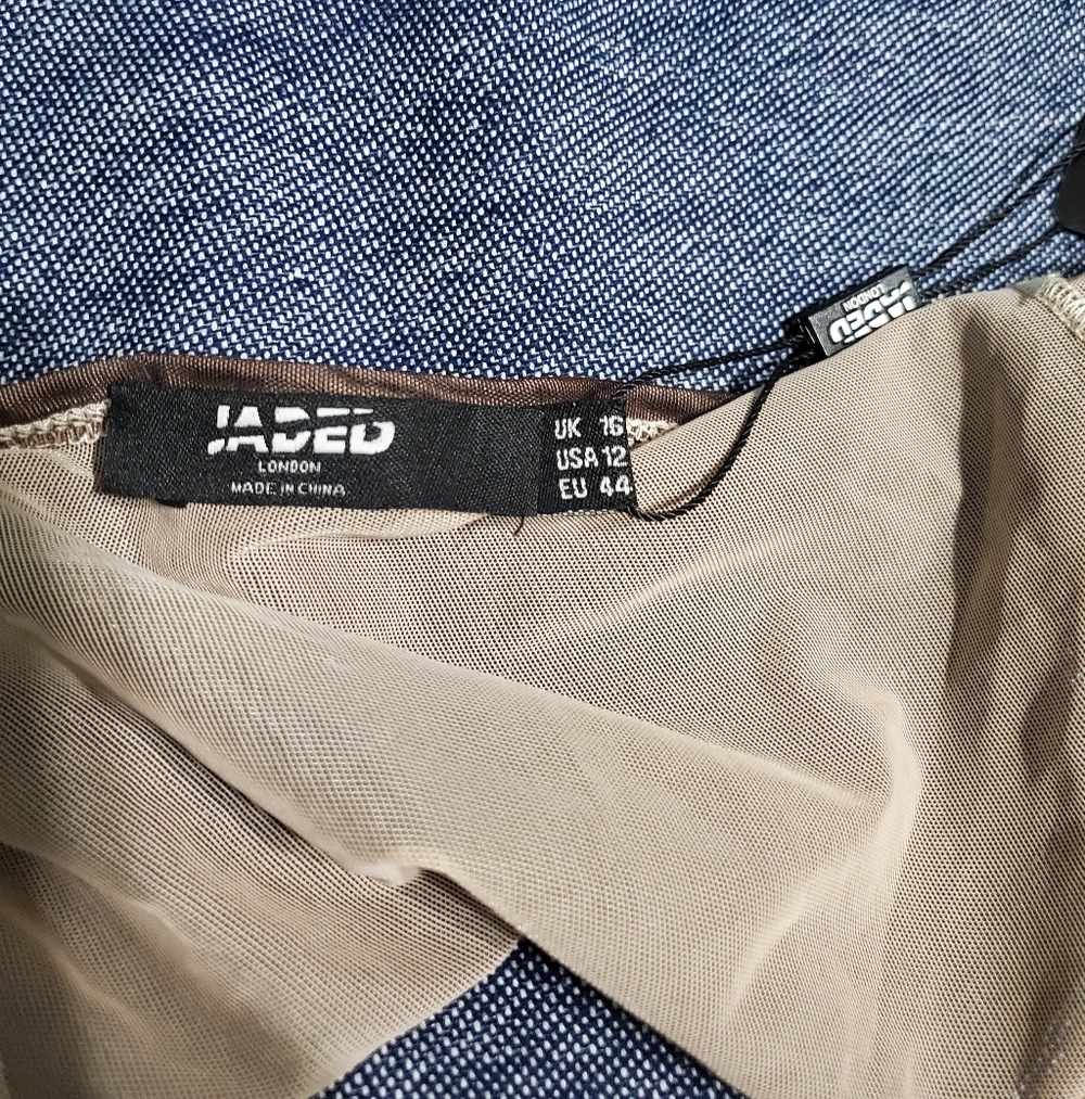 Jaded London | Rebirth Halter Mesh Corset Top Embroidered US 12 Brown - Picture 10 of 12